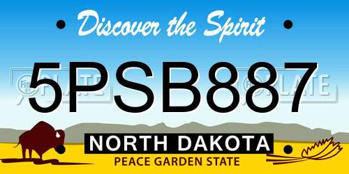 5PSB887 North Dakota License Plate
