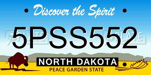 5PSS552 North Dakota License Plate