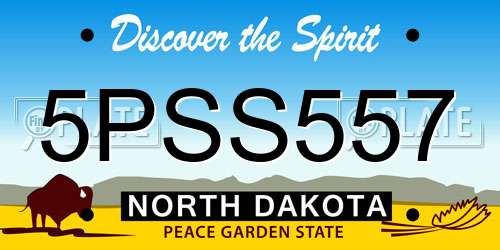 5PSS557 North Dakota License Plate