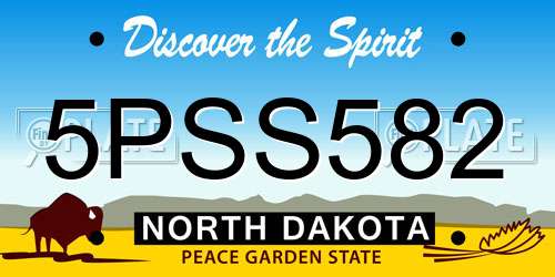 5PSS582 North Dakota License Plate