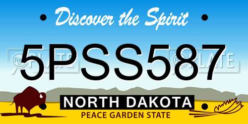 5PSS587 North Dakota License Plate