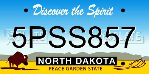 5PSS857 North Dakota License Plate