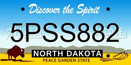 5PSS882 North Dakota License Plate
