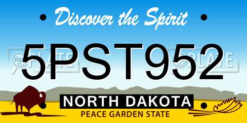 5PST952 North Dakota License Plate