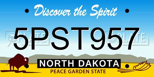 5PST957 North Dakota License Plate