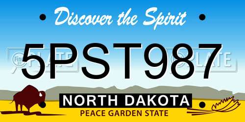 5PST987 North Dakota License Plate