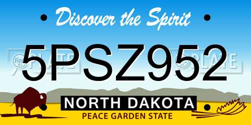5PSZ952 North Dakota License Plate