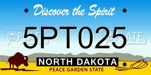 5PT025 North Dakota License Plate