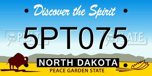 5PT075 North Dakota License Plate