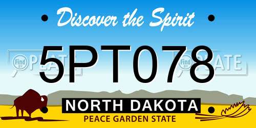 5PT078 North Dakota License Plate