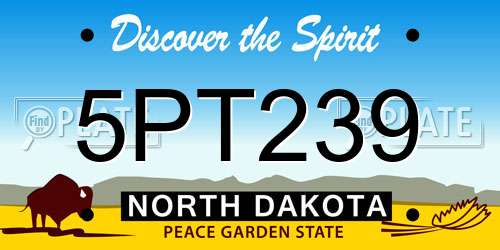 5PT239 North Dakota License Plate