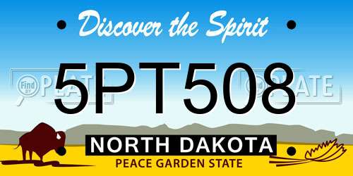 5PT508 North Dakota License Plate