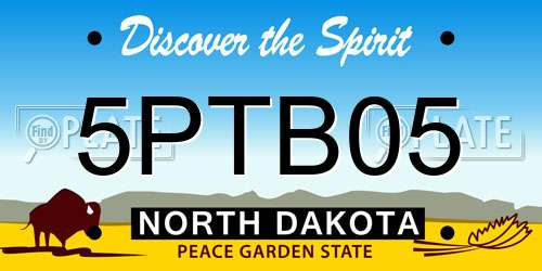 5PTB05 North Dakota License Plate