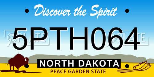 5PTH064 North Dakota License Plate