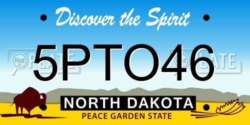 5PTO46 North Dakota License Plate