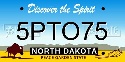 5PTO75 North Dakota License Plate