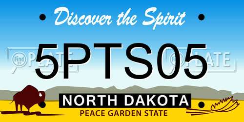 5PTS05 North Dakota License Plate