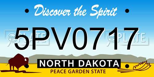 5PV0717 North Dakota License Plate