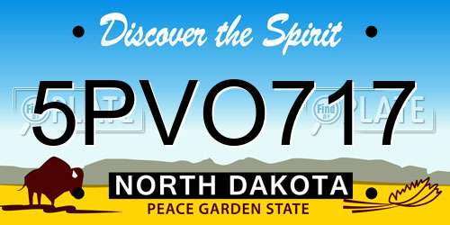 5PVO717 North Dakota License Plate