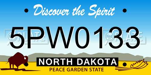 5PW0133 North Dakota License Plate