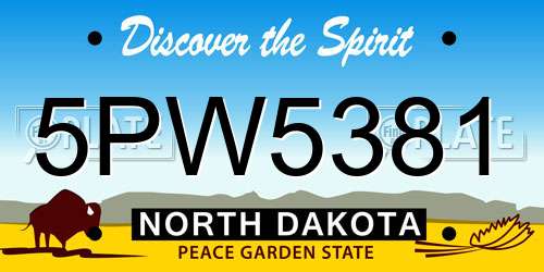 5PW5381 North Dakota License Plate