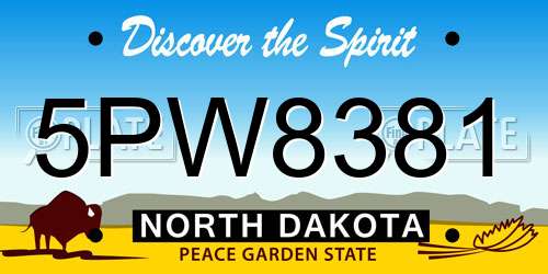 5PW8381 North Dakota License Plate