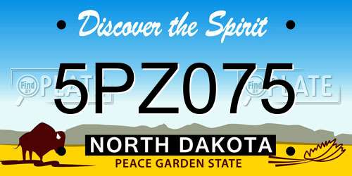 5PZ075 North Dakota License Plate