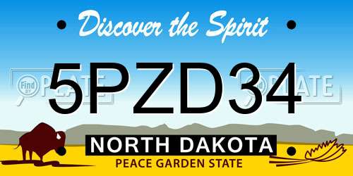 5PZD34 North Dakota License Plate