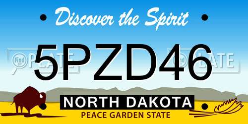 5PZD46 North Dakota License Plate