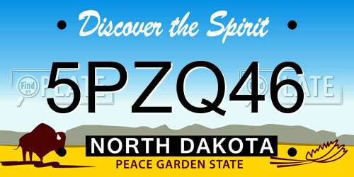 5PZQ46 North Dakota License Plate