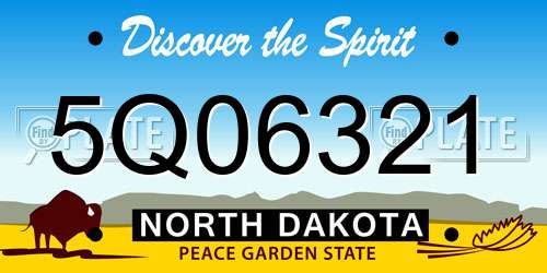 5Q06321 North Dakota License Plate