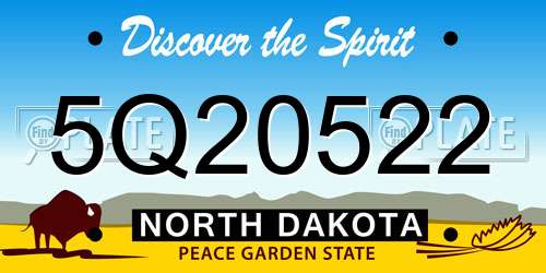 5Q20522 North Dakota License Plate