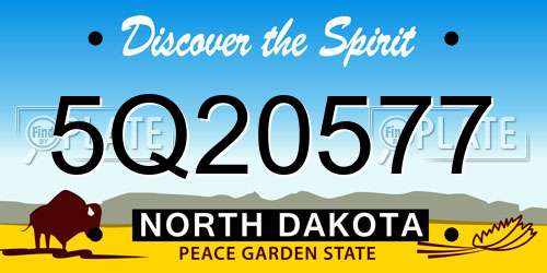 5Q20577 North Dakota License Plate