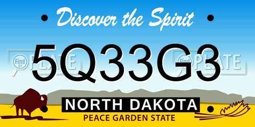 5Q33G3 North Dakota License Plate