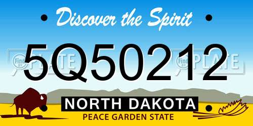 5Q50212 North Dakota License Plate