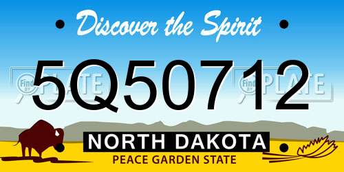 5Q50712 North Dakota License Plate