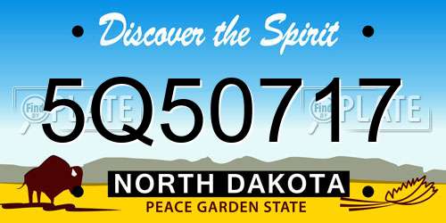 5Q50717 North Dakota License Plate