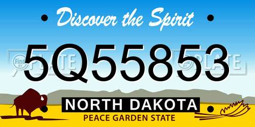 5Q55853 North Dakota License Plate