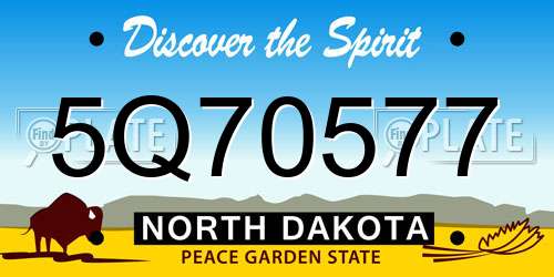 5Q70577 North Dakota License Plate