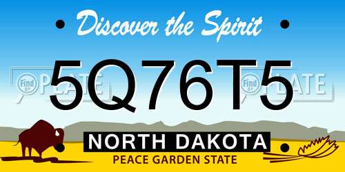 5Q76T5 North Dakota License Plate