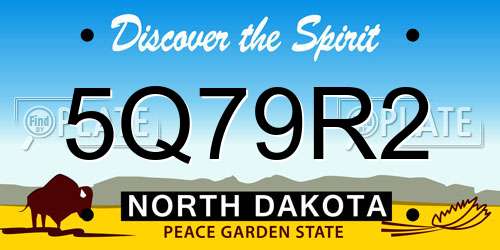 5Q79R2 North Dakota License Plate