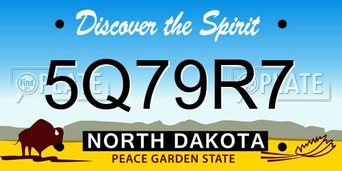 5Q79R7 North Dakota License Plate