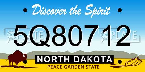 5Q80712 North Dakota License Plate