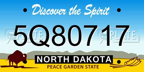 5Q80717 North Dakota License Plate