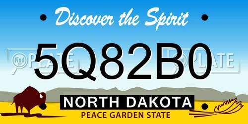5Q82B0 North Dakota License Plate