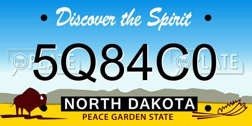 5Q84C0 North Dakota License Plate
