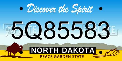 5Q85583 North Dakota License Plate