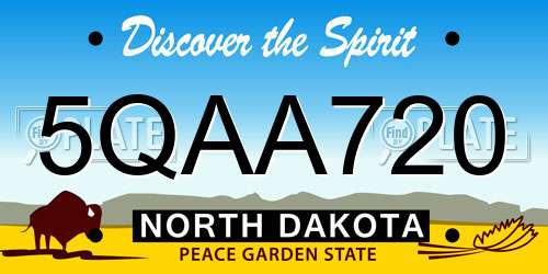 5QAA720 North Dakota License Plate