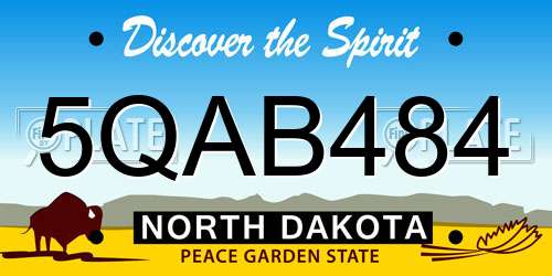 5QAB484 North Dakota License Plate