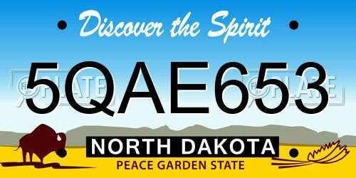 5QAE653 North Dakota License Plate